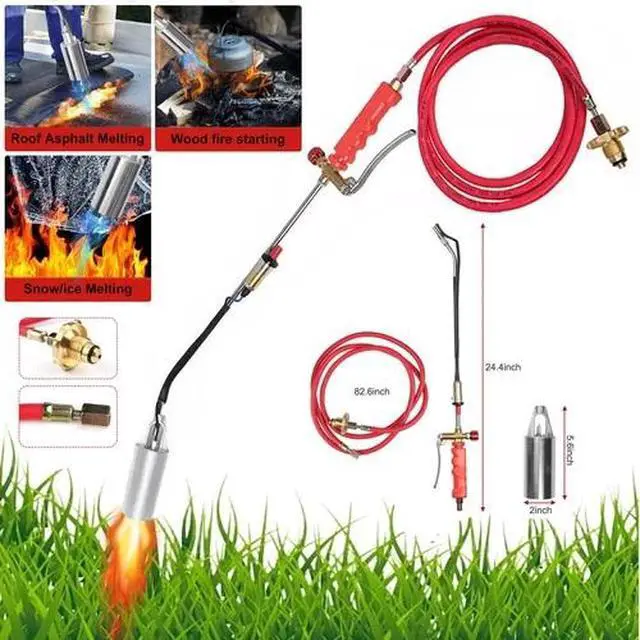 Alt view image 2 of 7 - Propane Weed Torch Burner Ice Melter Push Button Igniter with 79" Hose Portable