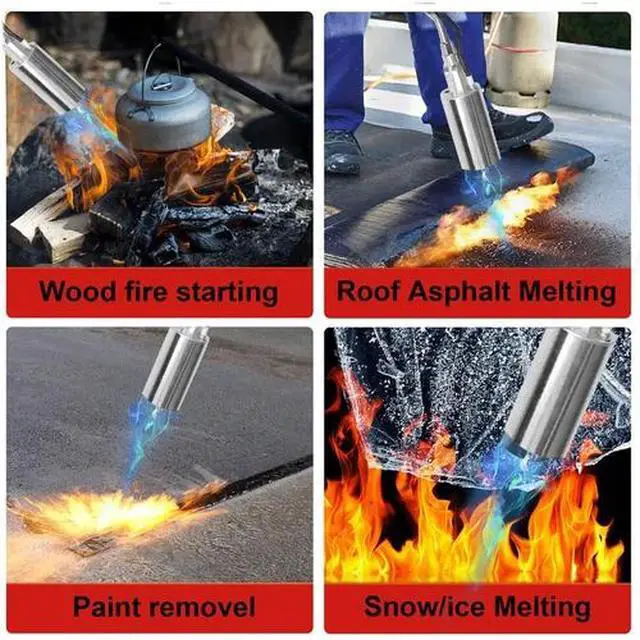 Alt view image 4 of 7 - Propane Weed Torch Burner Ice Melter Push Button Igniter with 79" Hose Portable