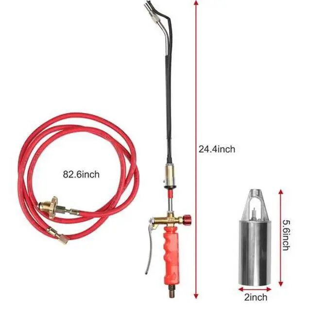 Alt view image 7 of 7 - Propane Weed Torch Burner Ice Melter Push Button Igniter with 79" Hose Portable