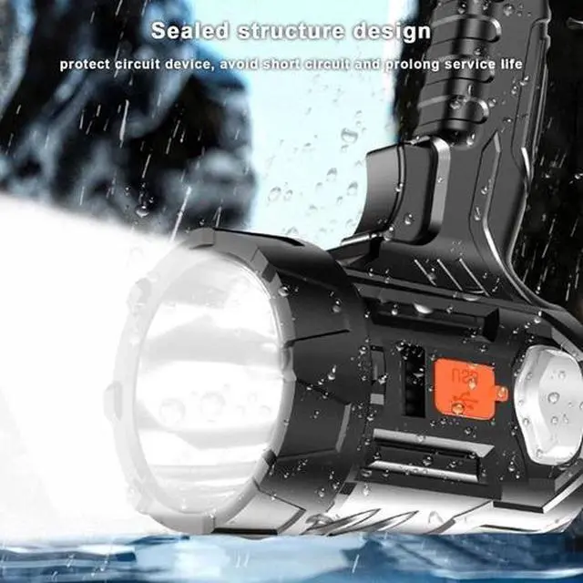 Alt view image 7 of 7 - 2Pack Solar/USB Super Bright Rechargeable LED Spotlight Flashlight Searchlight