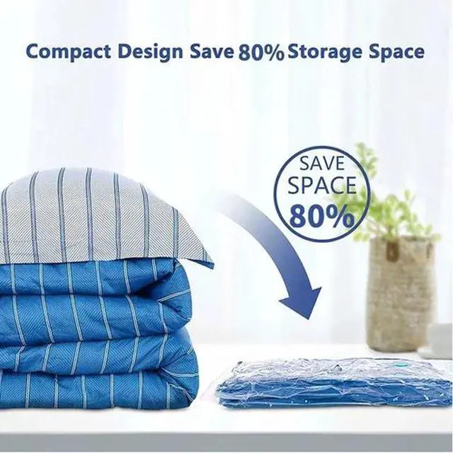 Alt view image 4 of 7 - 12 Pcs Jumbo Vacuum Storage Bags Bedding Clothes Seal Travel Space Saver w/ Pump