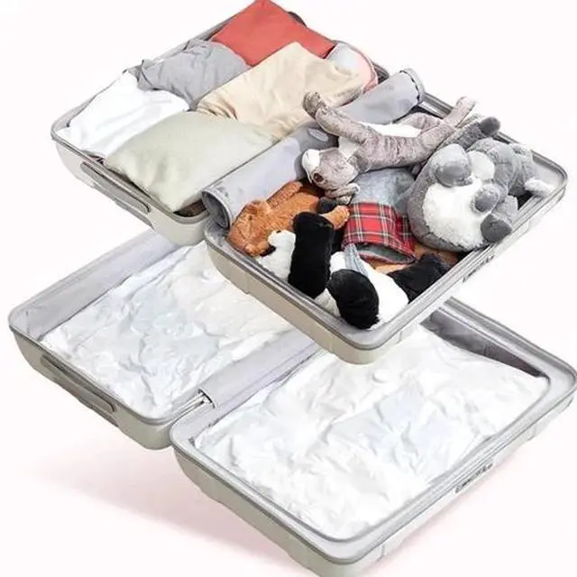 Alt view image 7 of 7 - 12 Pcs Jumbo Vacuum Storage Bags Bedding Clothes Seal Travel Space Saver w/ Pump