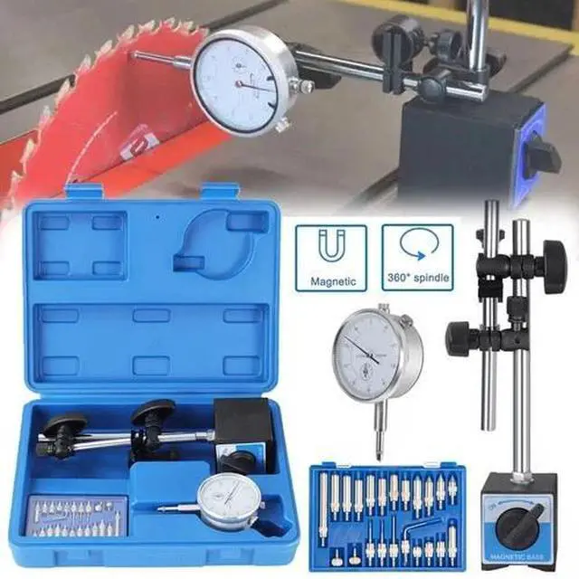 Main image of Dial Indicator with Magnetic Base Holder Differential Backlash Gauge 0-1.0" Test