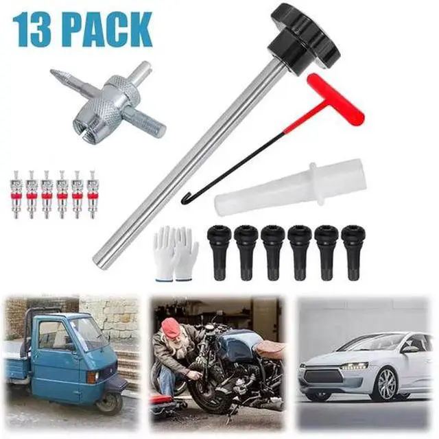 Alt view image 2 of 7 - 13Pcs Quick Change Valve Stem Tool Kit Tire Installer Tool Valve Remover Tool