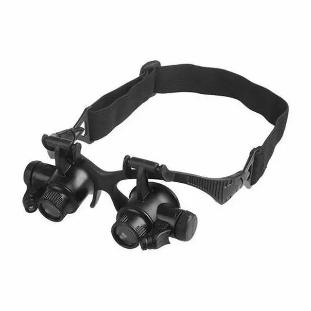 Alt view image 2 of 6 - Double Eye Jewelry Watch Repair Magnifier Loupe Glasses With LED Light 8 Lens US