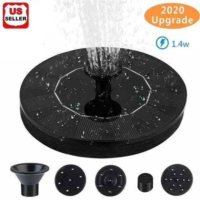 Main image of Solar Power Bird Bath Fountain Pump Upgrade 1.4W Solar Fountain with 4 Nozzle
