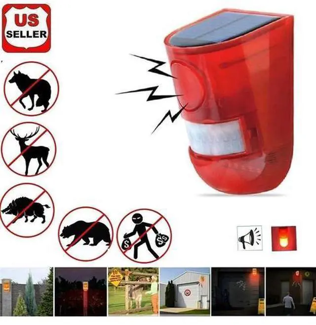 Main image of Solar Alarm LED Light Solar Strobe Light Wireless Motion Sensor Detector Outdoor