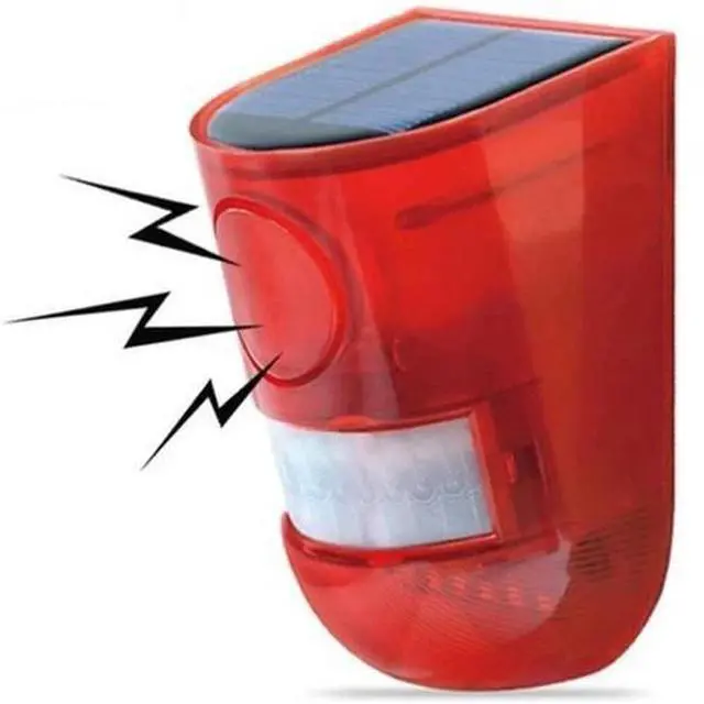 Alt view image 3 of 5 - Solar Alarm LED Light Solar Strobe Light Wireless Motion Sensor Detector Outdoor
