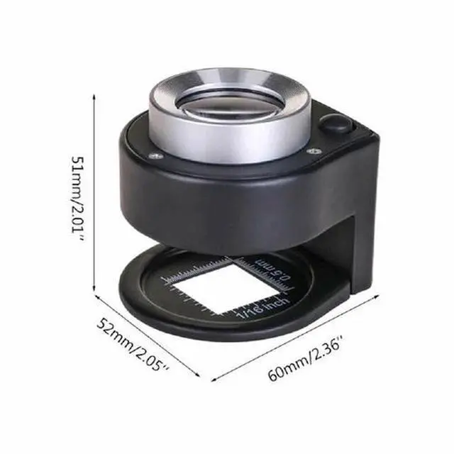 Alt view image 6 of 6 - 30X Loupe Magnifier with 6 Light Desktop Portable Metal Magnifier Folding Scale