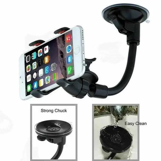 Alt view image 6 of 7 - 360° Car Windshield Mount Cradle Holder Stand For Mobile Cell Phone GPS iPhone x