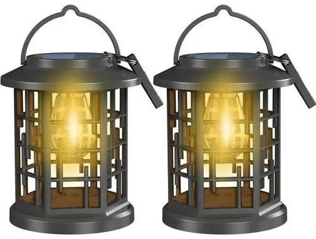 Main image of 2 Pack Solar Powered Waterproof Outdoor Hanging Lanterns - Warm White Solar LED