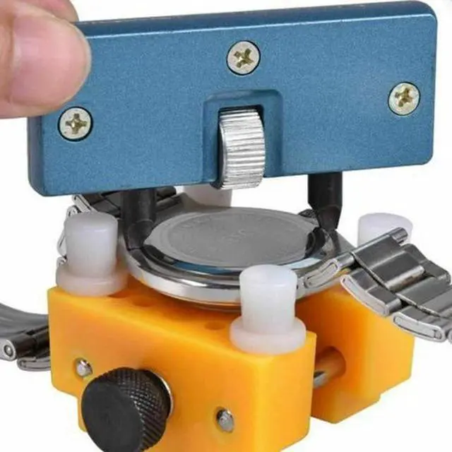Alt view image 3 of 7 - Adjustable Rectangle Watch Back Case Cover Opener Remover Wrench Repair Kit Tool