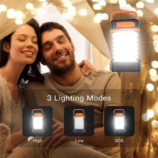Alt view image 4 of 6 - Solar Rechargeable LED Flashlight Power Camping Tent Light Torch Lantern Lamp US