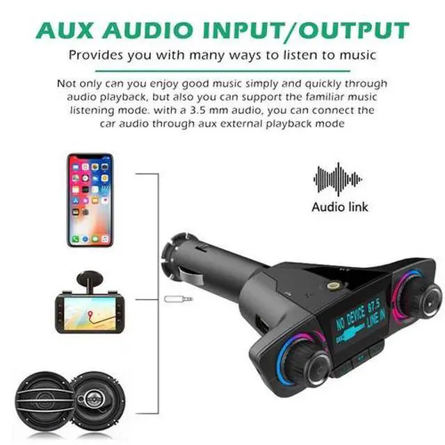 Alt view image 4 of 5 - Bluetooth Car FM Transmitter MP3 Player Hands free Radio Adapter Kit USB Charger