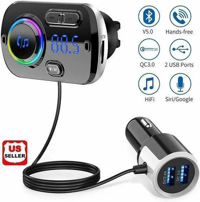 Main image of Handsfree Bluetooth FM Transmitter Wireless Radio Adapter Car Kit Mp3 Player USB