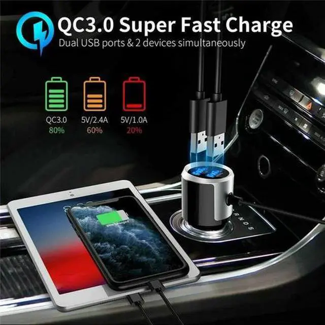 Alt view image 2 of 7 - Handsfree Bluetooth FM Transmitter Wireless Radio Adapter Car Kit Mp3 Player USB