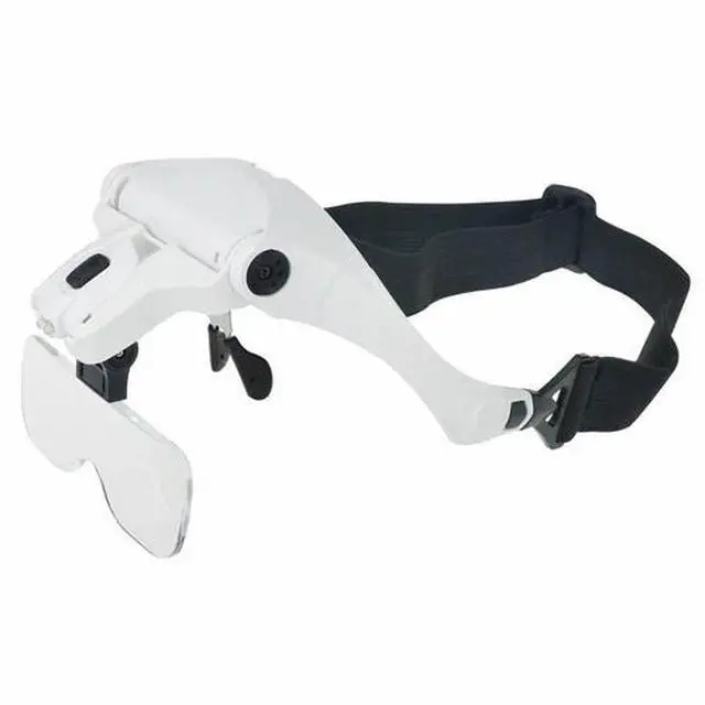 Alt view image 3 of 6 - Magnifying Glass Lens LED Light Lamp Visor Head Loupe Jeweler Headband Magnifier