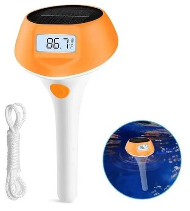 Main image of Pool Solar Powered Digital Thermometer IP68 Waterproof with Rope for Outdoor New