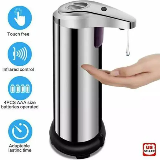 Main image of 250ml Stainless Auto Handsfree Sensor Touchless Soap Dispenser Kitchen Bathroom