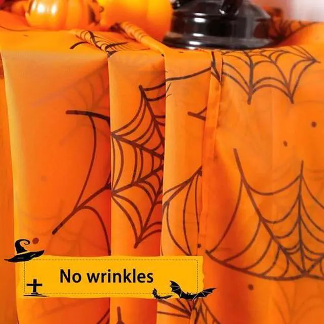 Alt view image 6 of 7 - Halloween Curtains for Living Room Orange Sheer Curtains Halloween Decorations