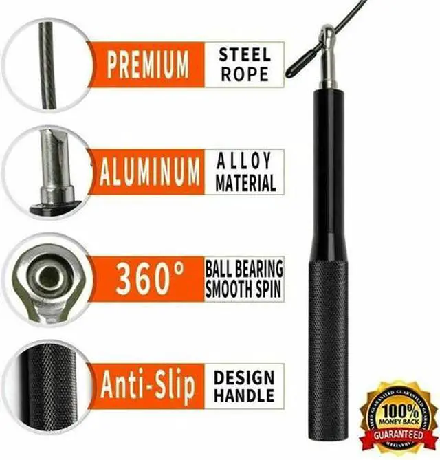 Alt view image 2 of 7 - Jump Rope Crossfit Boxing Weighted Adult Ball Bearing Beaded Fitness Gym Speed