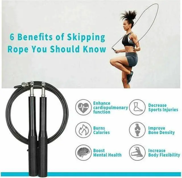 Alt view image 3 of 7 - Jump Rope Crossfit Boxing Weighted Adult Ball Bearing Beaded Fitness Gym Speed