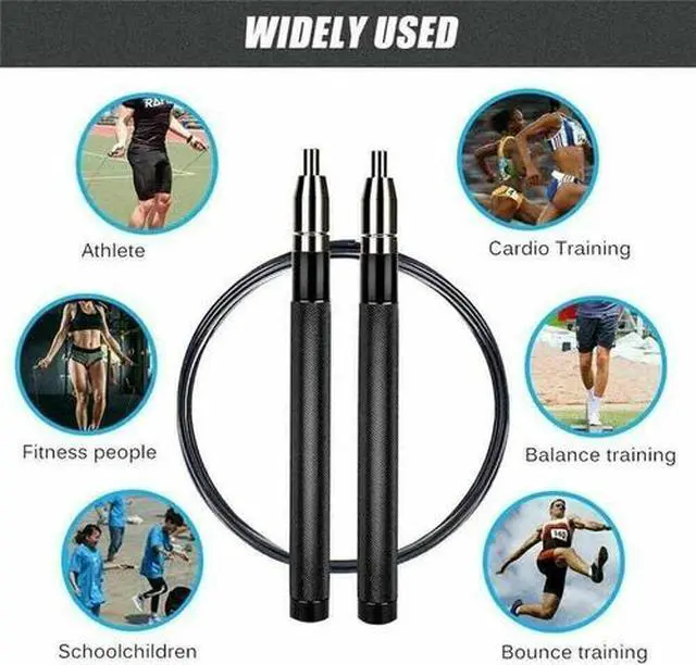 Alt view image 7 of 7 - Jump Rope Crossfit Boxing Weighted Adult Ball Bearing Beaded Fitness Gym Speed