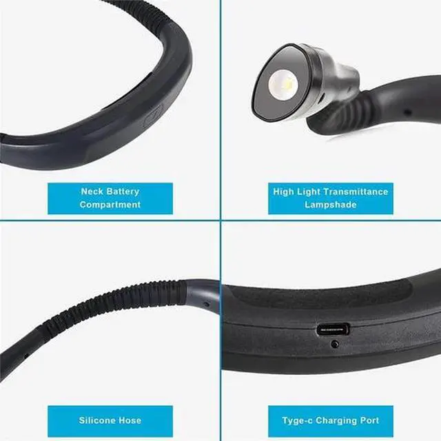 Alt view image 5 of 7 - USB Rechargeable LED Neck Light Book Light for Reading in Bed Crafting Camping