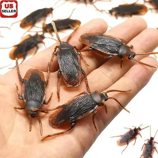 Main image of 40 Prank Cockroaches Realistic Cock Roach Rubber Fake Creepy Bugs Gag Toy Joke