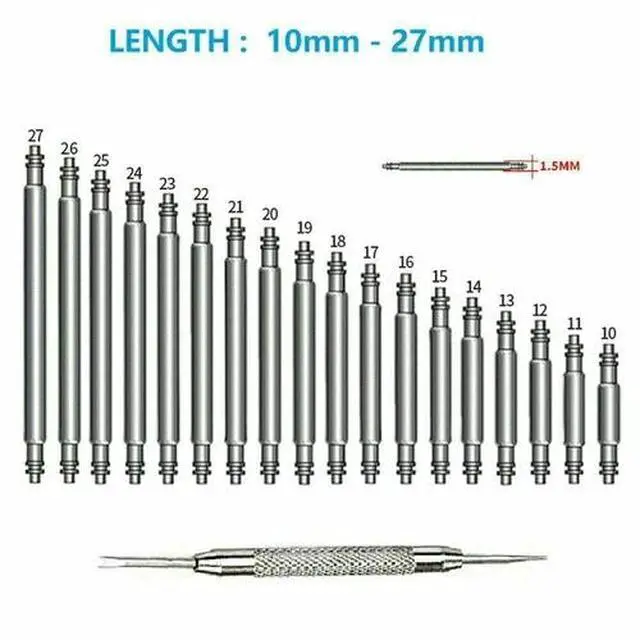 Alt view image 2 of 7 - 360pcs Watchmaker Watch Band Spring Bars Strap Link Pins Steel Repair Remove Kit