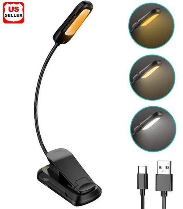 Main image of Flexible Rechargeable LED Book Light With 3 Light Modes Easy Clip Reading Lamp