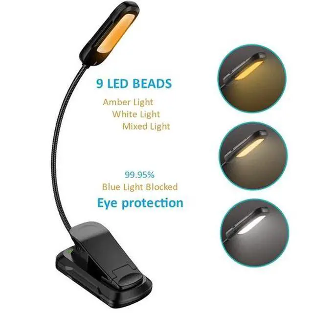 Alt view image 3 of 7 - Flexible Rechargeable LED Book Light With 3 Light Modes Easy Clip Reading Lamp
