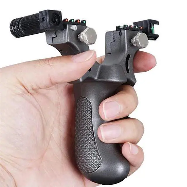 Alt view image 2 of 4 - Hunting Professional Catapult Laser Slingshot With Rubber Aim Point Target HOT