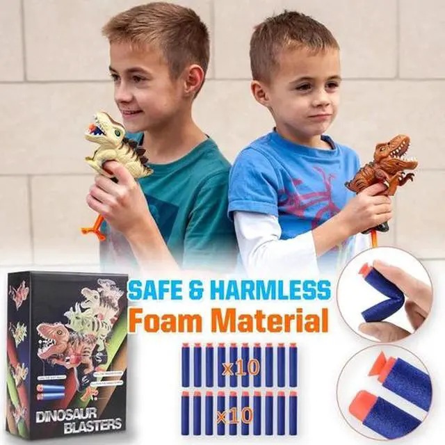 Alt view image 5 of 5 - 2Pack T-rex & Stegosaurus Small Dinosaur Blaster Gun Toys for Boys 3-6 Year Old