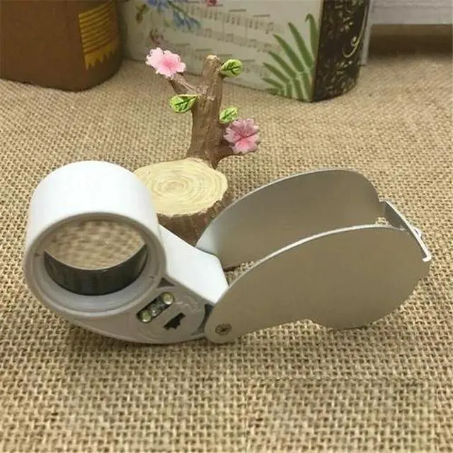 Alt view image 3 of 7 - 40X Magnifying Loupe Jewelry Eye Glass Magnifier LED Light Jewelers Loop Pocket