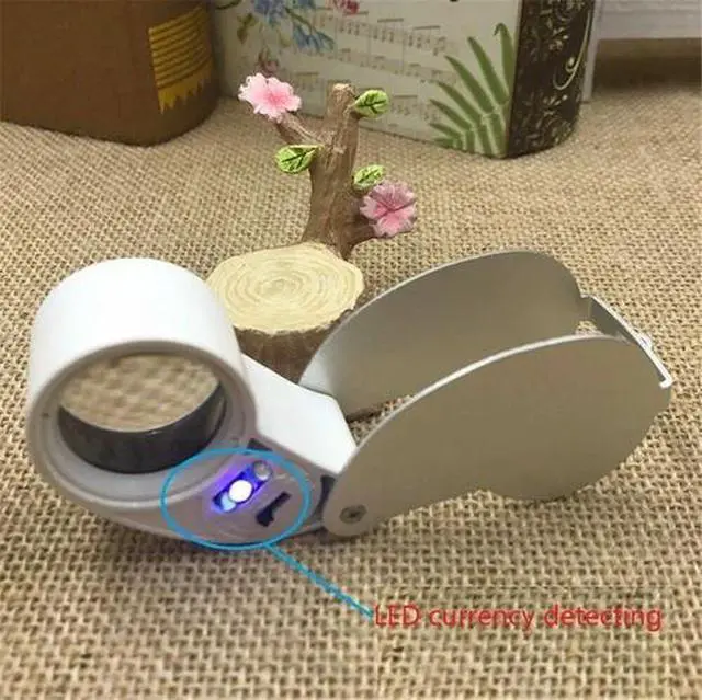 Alt view image 4 of 7 - 40X Magnifying Loupe Jewelry Eye Glass Magnifier LED Light Jewelers Loop Pocket