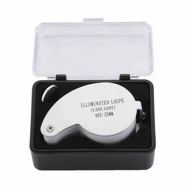 Alt view image 6 of 7 - 40X Magnifying Loupe Jewelry Eye Glass Magnifier LED Light Jewelers Loop Pocket
