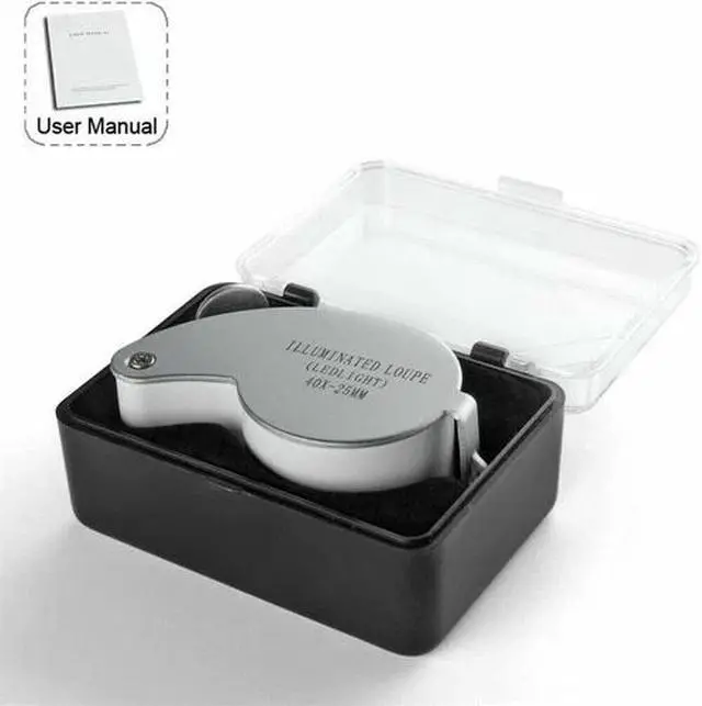 Alt view image 7 of 7 - 40X Magnifying Loupe Jewelry Eye Glass Magnifier LED Light Jewelers Loop Pocket