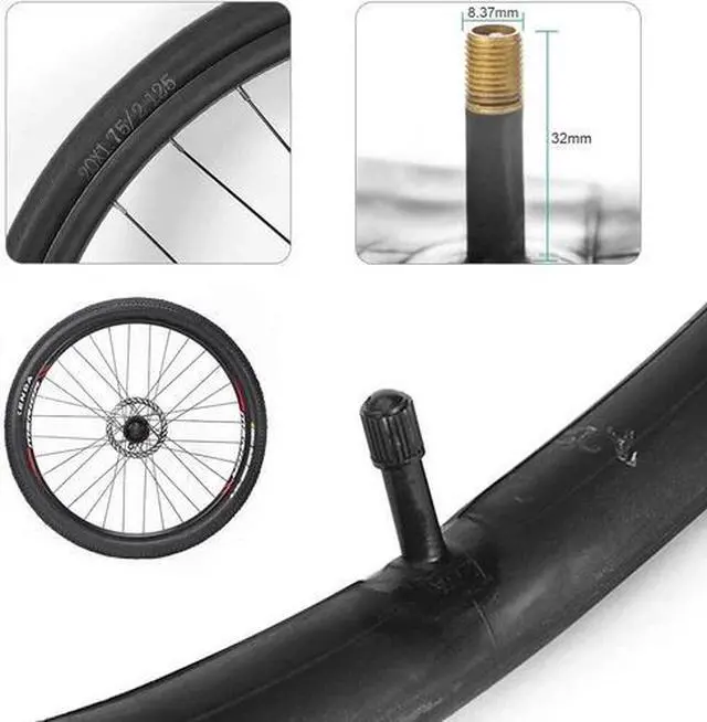 Alt view image 3 of 4 - 2 PK 26" inch Inner Bike Tube 26 x 2.125- 2.35 Bicycle Rubber Tire Interior BMX