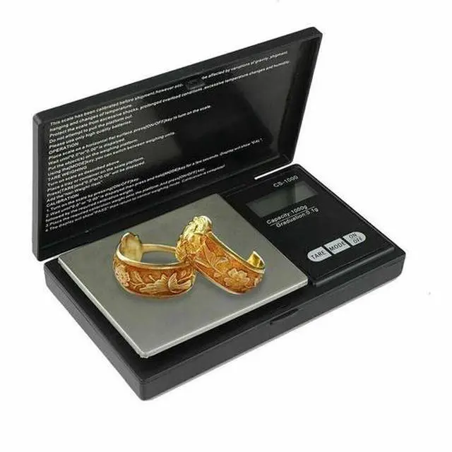 Alt view image 4 of 6 - Digital Scale 1000g x 0.1g Jewelry Gram Silver Gold Coin Pocket Size Herb Grain