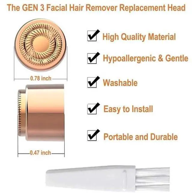 Alt view image 3 of 6 - Replacement Heads Blades Generation 3 for Flawless Facial Hair Remover Gen 3 New