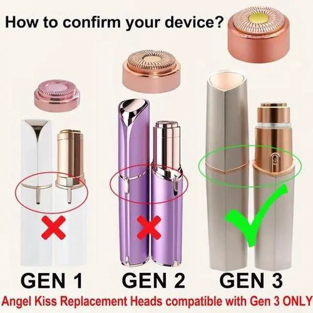 Alt view image 2 of 6 - Replacement Heads Blades Generation 3 for Flawless Facial Hair Remover Gen 3 New