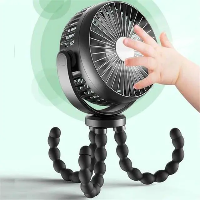 Alt view image 5 of 7 - Portable Handheld Mini Cooling Fan Flexible Tripod Clip Desk Bike Baby Stroller