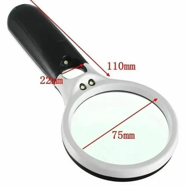Alt view image 4 of 6 - 3 LED Light 45X Handheld Magnifier Reading Magnifying Glass Lens Jewelry Loupe