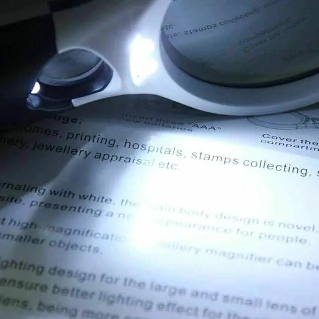 Alt view image 6 of 6 - 3 LED Light 45X Handheld Magnifier Reading Magnifying Glass Lens Jewelry Loupe