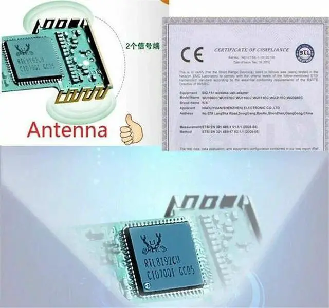 Alt view image 3 of 3 - 300Mbps USB Mini Nano Wireless WiFi LAN Network Receiver Card Adapter For PC USA