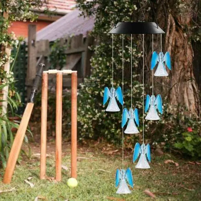 Alt view image 4 of 7 - Solar Color Changing LED Angel Wind Chimes Home Garden Yard Decor Light Lamp US
