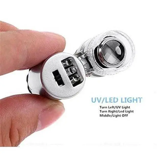 Alt view image 2 of 7 - 60X Magnifying Loupe Jewelry Jewelers Pocket Magnifier Loop Eye Glass Led Light