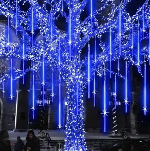 Main image of Solar Meteor Shower Light Waterproof Light Tube String Garden Outdoor Decor Blue