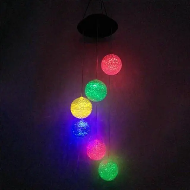 Alt view image 4 of 7 - Solar Color Changing LED Ball Wind Chimes Home Garden Yard Decor Light Lamp US